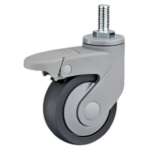 IMtgb 55(10) - Аппаратное колесо из термопластичной резины 125 мм(болт 10х25мм, торм, шарикоп, г/п100 кг)